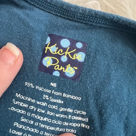 Kickee Pants Front Zip Coverall in Twilight Turquoise - Newborn - Picture 5 of 6